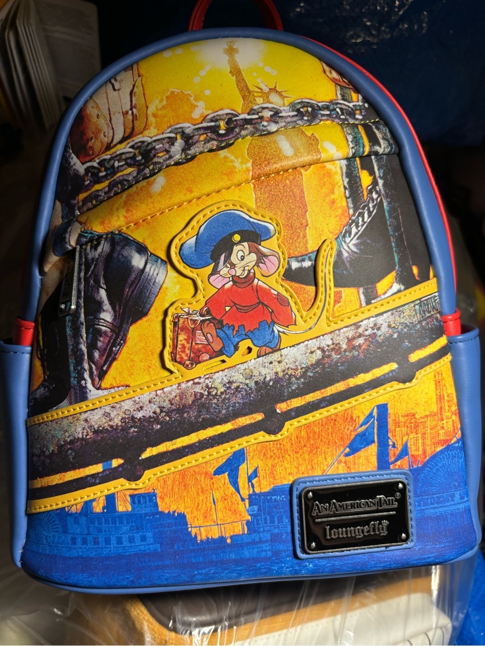 Loungefly Yellow, Blue & Red An American Tail Mini Backpack